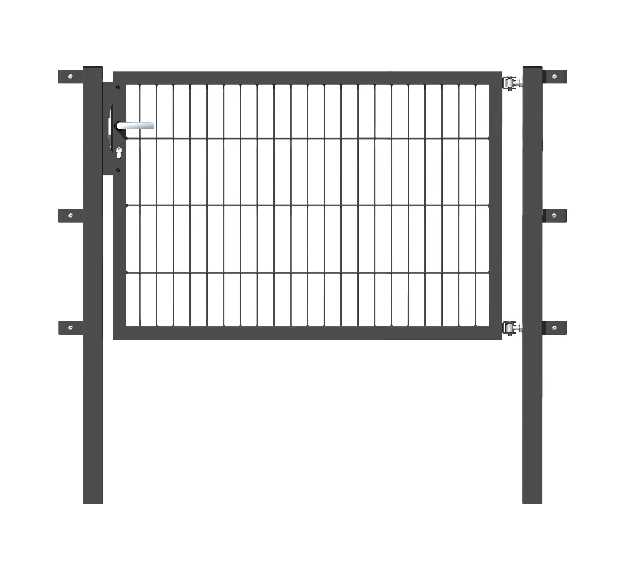 Zaunify Doppelstabtor anthrazit, 1-Flügelig, 800mm hoch und 1250mm breit (1 Flügel mit 1,25m Breite)