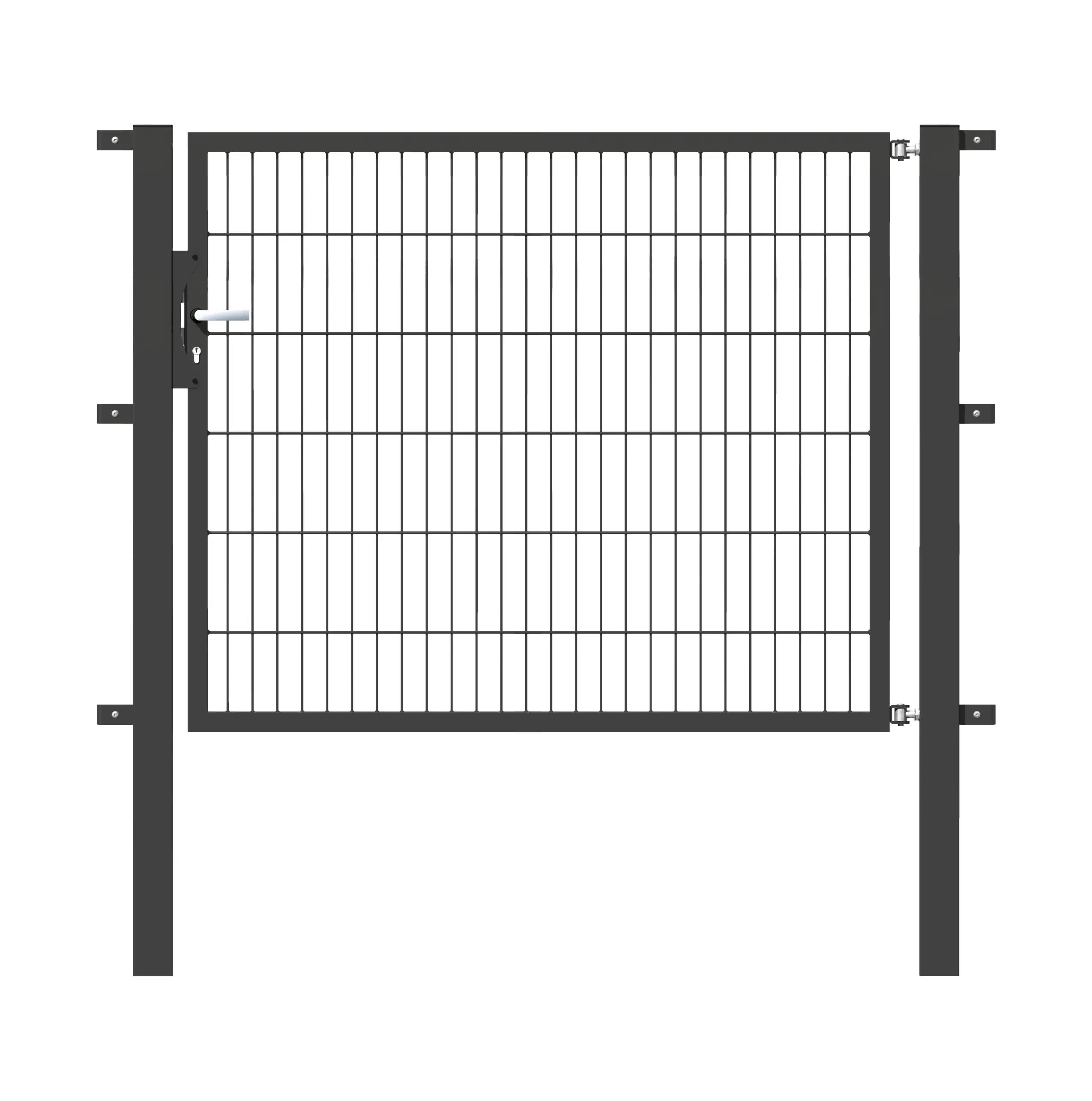 Zaunify Doppelstabtor anthrazit, 1-Flügelig, 1200mm hoch und 1500mm breit (1 Flügel mit 1,5m Breite)